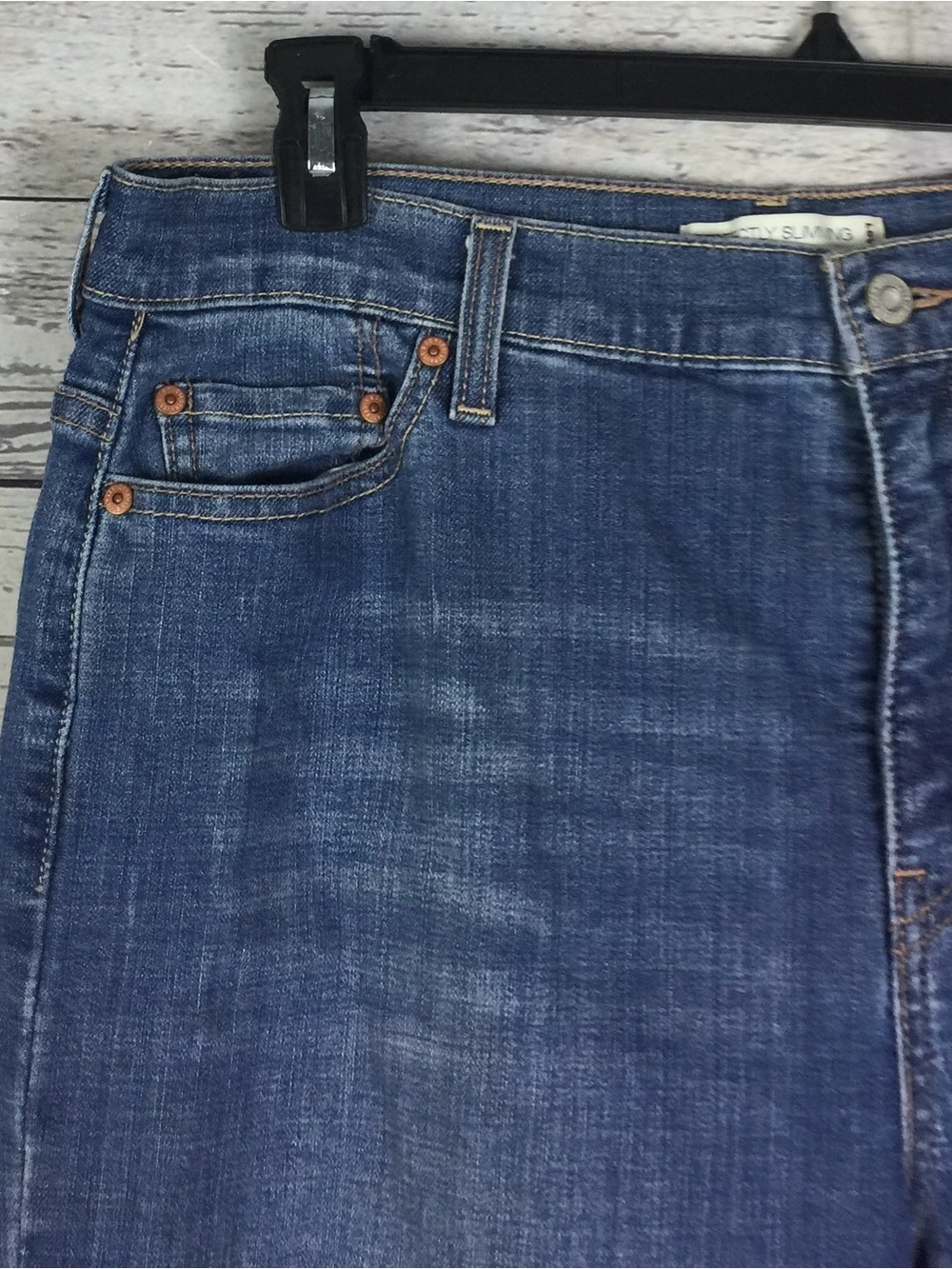 Levi's Women’s 512 Perfectly Slimming Bootcut Stretch Blue Denim Jeans Size 18M - Picture 3 of 10